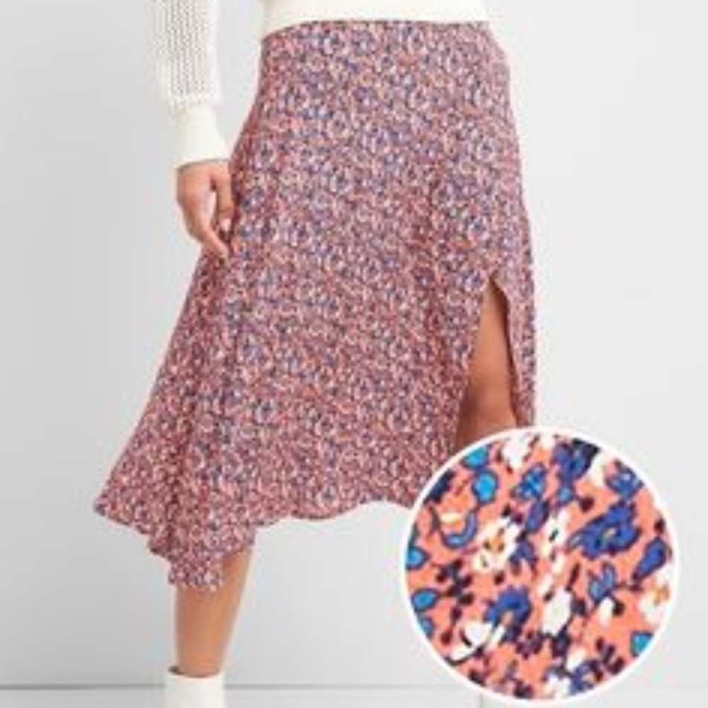 SOLD Floral midi wrap skirt